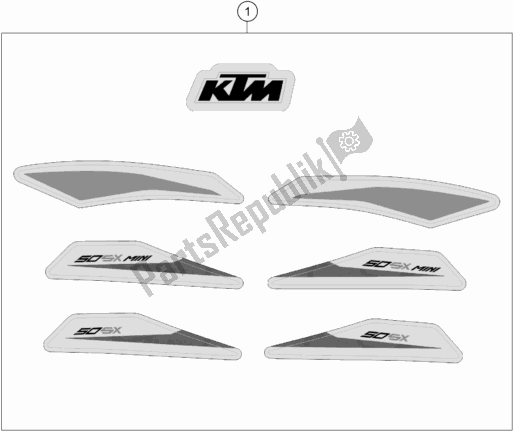 Toutes les pièces pour le Décalque du KTM 50 SX EU 2020