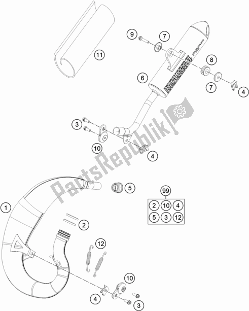 Toutes les pièces pour le Système D'échappement du KTM 50 SX EU 2020