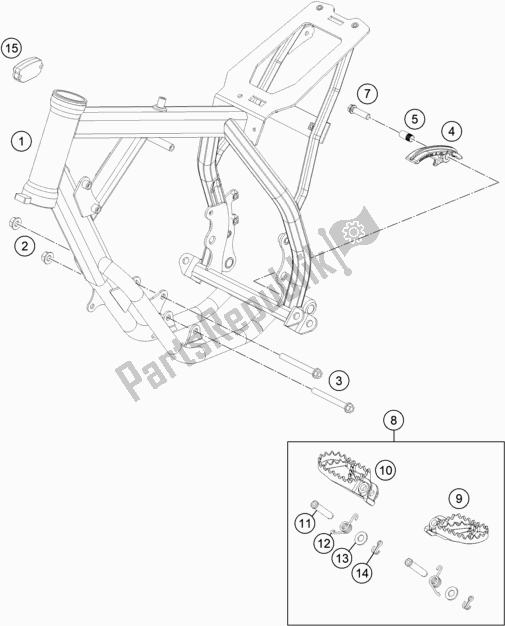 Todas las partes para Marco de KTM 50 SX EU 2020