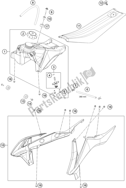 Toutes les pièces pour le Réservoir, Siège du KTM 50 SX EU 2020