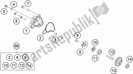 Toutes les pièces pour le Pompe à Eau du KTM 50 SX EU 2020
