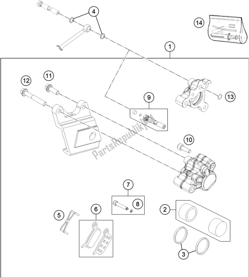 All parts for the Rear Brake Caliper of the KTM 50 SX EU 2021