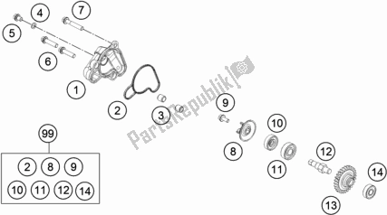 Toutes les pièces pour le Pompe à Eau du KTM 50 SX EU 2021