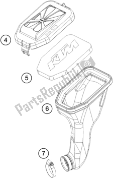 Todas las partes para Filtro De Aire de KTM 50 SX Mini 2018