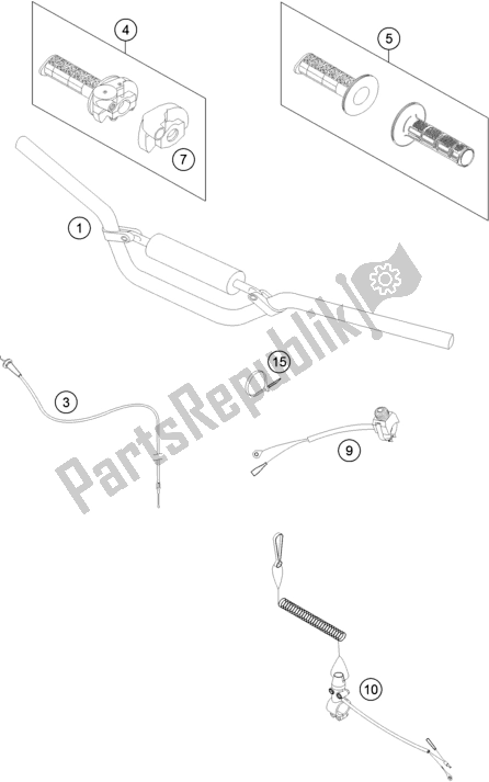 Todas las partes para Manillar, Controles de KTM 50 SX Mini 2018