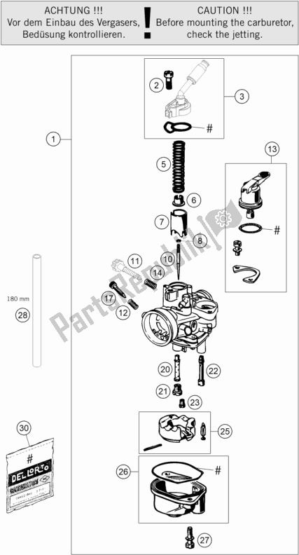 Todas las partes para Carburador de KTM 50 SX Mini EU 2017