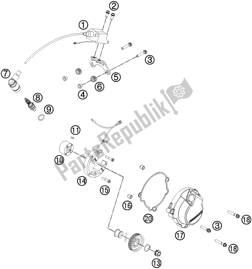 Toutes les pièces pour le Système De Mise à Feu du KTM 50 SX Mini EU 2019