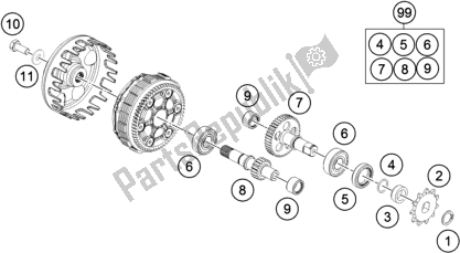 All parts for the Transmission of the KTM 50 SX Mini EU 2019