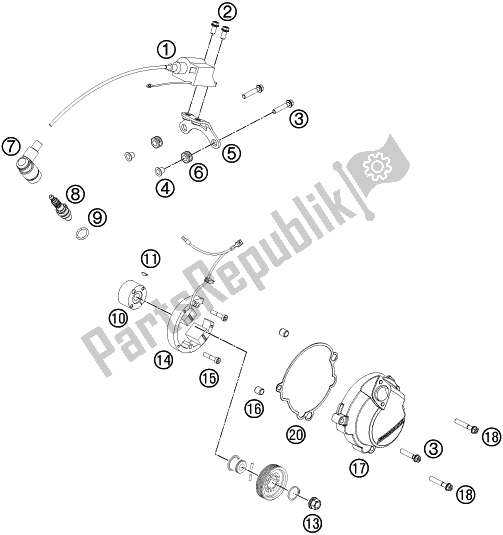 All parts for the Ignition System of the KTM 50 SX Mini EU 2020 All parts for the Ignition System of the KTM 50 SX Mini EU 2020