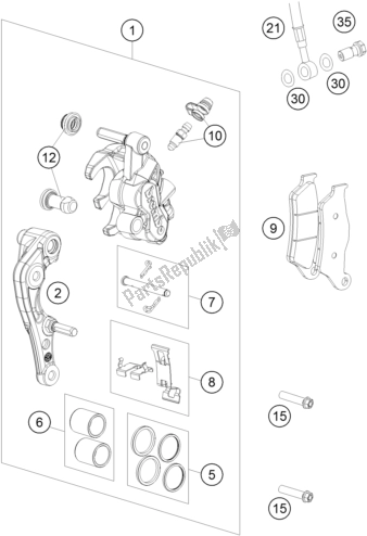 Tutte le parti per il Pinza Freno Anteriore del KTM 500 Exc-f 2017