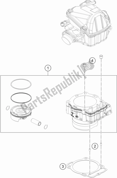 Alle onderdelen voor de Cilinder van de KTM 500 Exc-f 2017