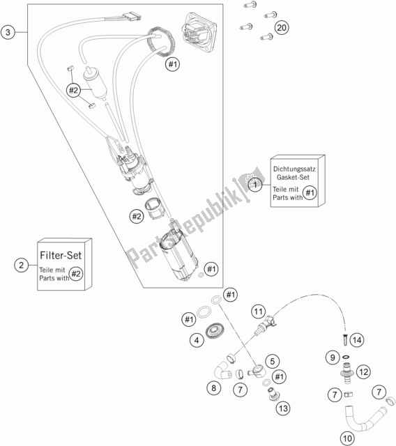 Tutte le parti per il Pompa Di Benzina del KTM 500 Exc-f 2017