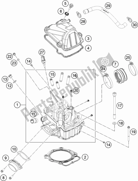 Wszystkie części do G? Owica Cylindra KTM 500 Exc-f EU 2017