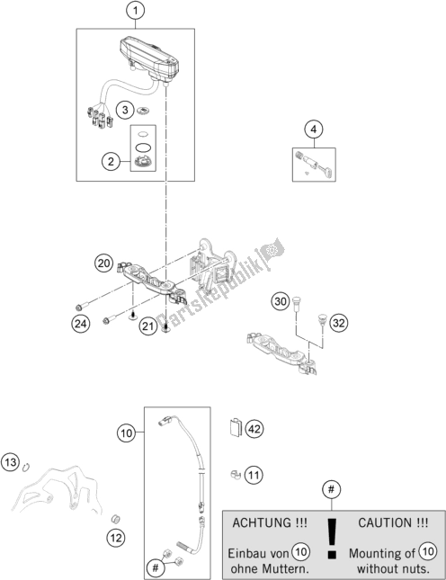 All parts for the Instruments / Lock System of the KTM 500 Exc-f EU 2017