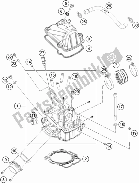 Wszystkie części do G? Owica Cylindra KTM 500 Exc-f EU 2018