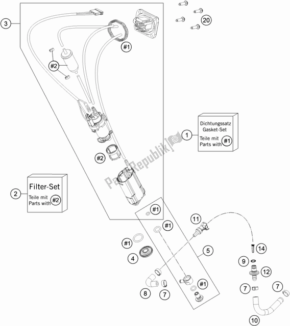 Alle onderdelen voor de Benzine Pomp van de KTM 500 Exc-f EU 2018