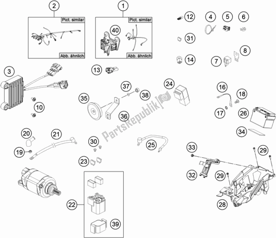 Alle onderdelen voor de Kabelboom van de KTM 500 Exc-f EU 2018