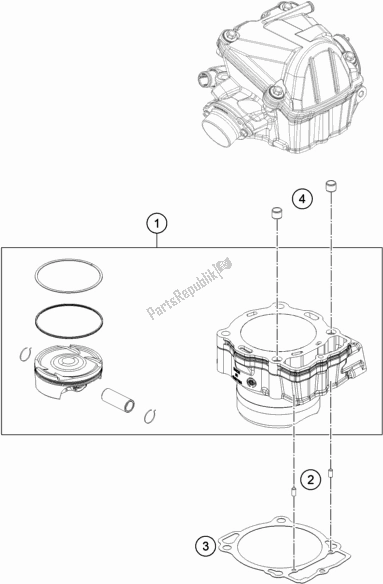 Alle onderdelen voor de Cilinder van de KTM 500 Exc-f EU 2019
