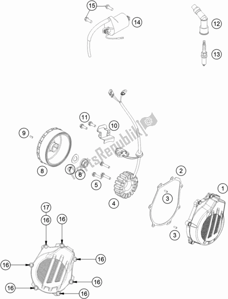Toutes les pièces pour le Système De Mise à Feu du KTM 500 Exc-f EU 2019