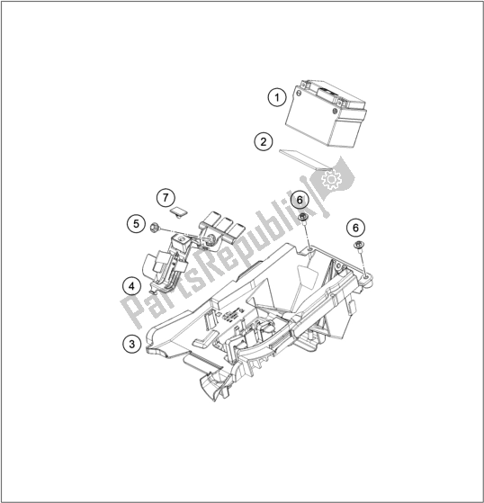 All parts for the Battery of the KTM 500 Exc-f EU 2020