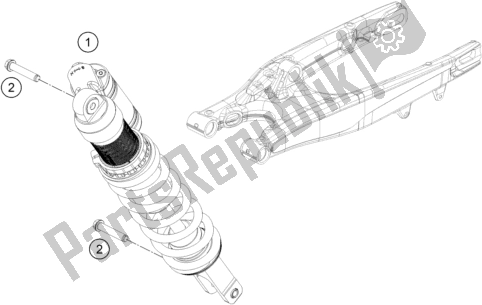 All parts for the Shock Absorber of the KTM 500 Exc-f EU 2020