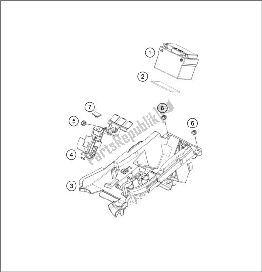 Todas as partes de Bateria do KTM 500 Exc-f EU 2021