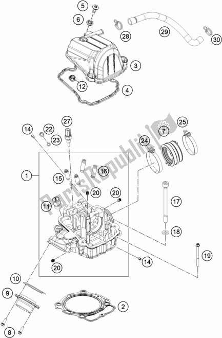 Todas las partes para Cabeza De Cilindro de KTM 500 Exc-f EU 2021