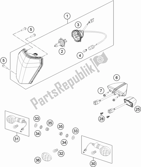 Toutes les pièces pour le Système D'éclairage du KTM 500 Exc-f EU 2021