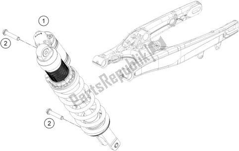 All parts for the Shock Absorber of the KTM 500 Exc-f SIX Days EU 2017