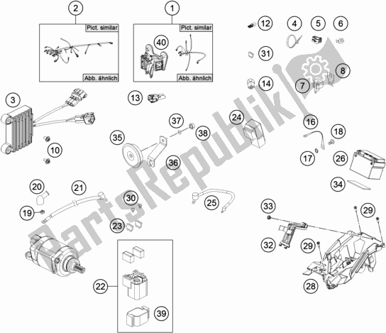 All parts for the Wiring Harness of the KTM 500 Exc-f SIX Days EU 2018