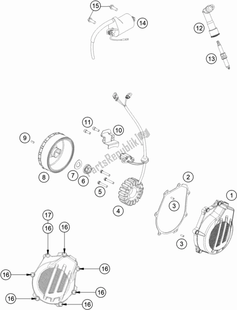 All parts for the Ignition System of the KTM 500 Exc-f SIX Days EU 2021
