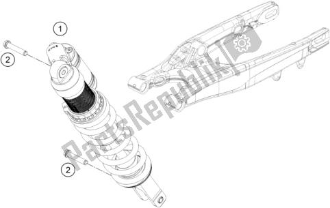 All parts for the Shock Absorber of the KTM 500 Exc-f SIX Days EU 2021