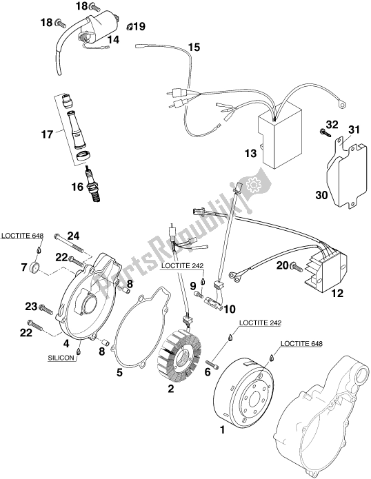 All parts for the Ignition System of the KTM 620 Duke 37 KW 2020