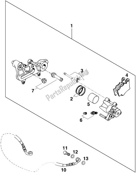 Todas las partes para Pinza De Freno Trasero de KTM 620 Duke 37 KW 2020
