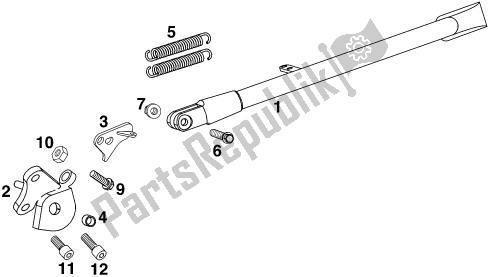 All parts for the Side / Center Stand of the KTM 620 Duke 37 KW 2020