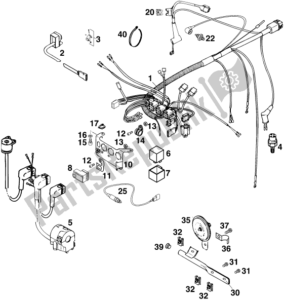 All parts for the Wiring Harness of the KTM 620 Duke 37 KW 2020