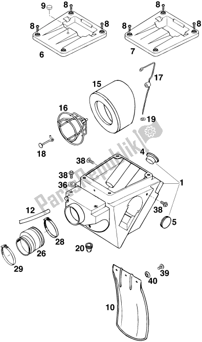 Tutte le parti per il Filtro Dell'aria del KTM 620 EGS WP 20 KW 2020
