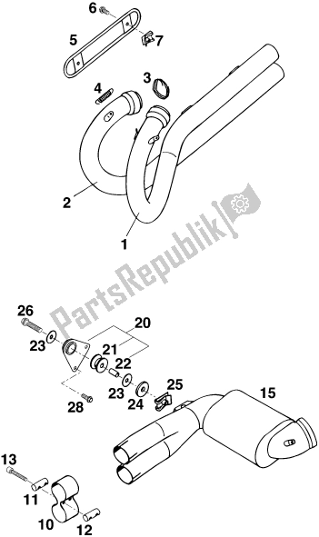 Todas las partes para Sistema De Escape de KTM 620 EGS WP 20 KW 2020