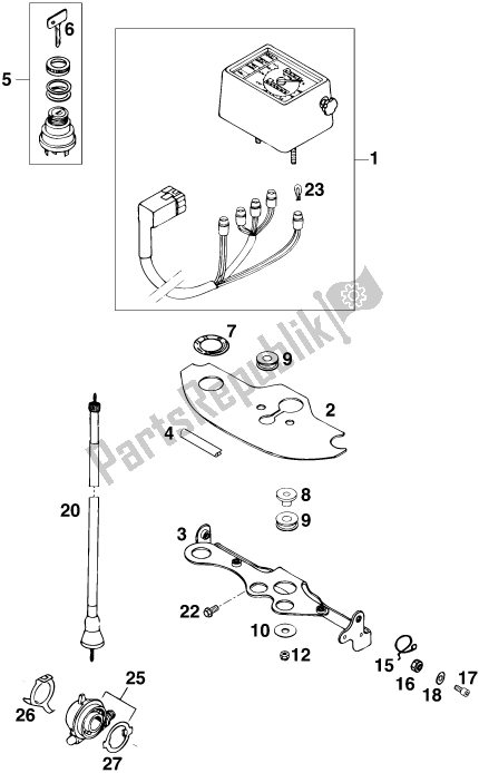 Todas las partes para Instrumentos / Sistema De Bloqueo de KTM 620 EGS WP 20 KW 2020