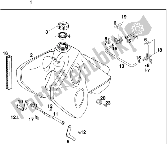 Todas las partes para Tank, Seat #1 de KTM 620 EGS WP 20 KW 2020