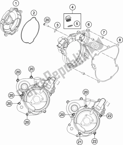 Alle onderdelen voor de Koppelingsdeksel van de KTM 65 SX 2018