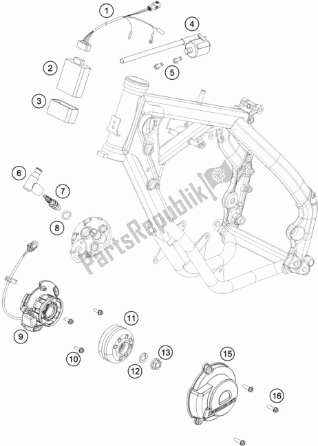 Alle onderdelen voor de Ontbrandingssysteem van de KTM 65 SX 2018