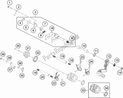 Tutte le parti per il Meccanismo Di Spostamento del KTM 65 SX 2018