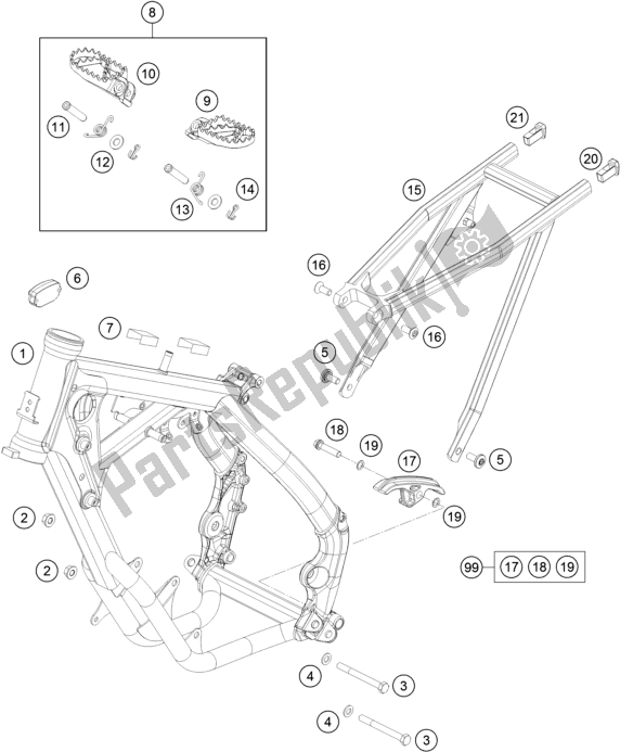 Tutte le parti per il Telaio del KTM 65 SX EU 2017