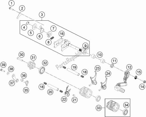 Alle onderdelen voor de Schakelmechanisme van de KTM 65 SX EU 2017