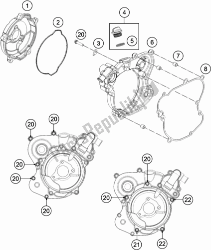Toutes les pièces pour le Couvercle D'embrayage du KTM 65 SX EU 2018