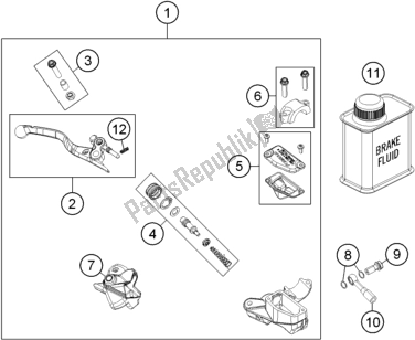 All parts for the Front Brake Control of the KTM 65 SX EU 2018