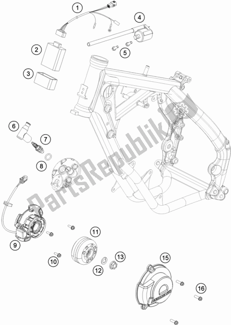 All parts for the Ignition System of the KTM 65 SX EU 2018
