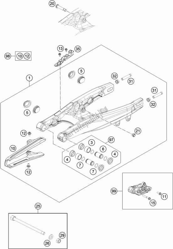 Toutes les pièces pour le Bras Oscillant du KTM 65 SX EU 2018