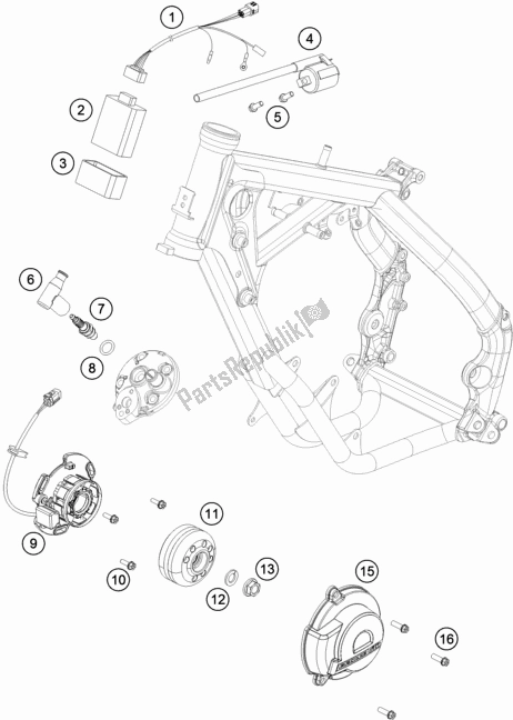 All parts for the Ignition System of the KTM 65 SX EU 2019